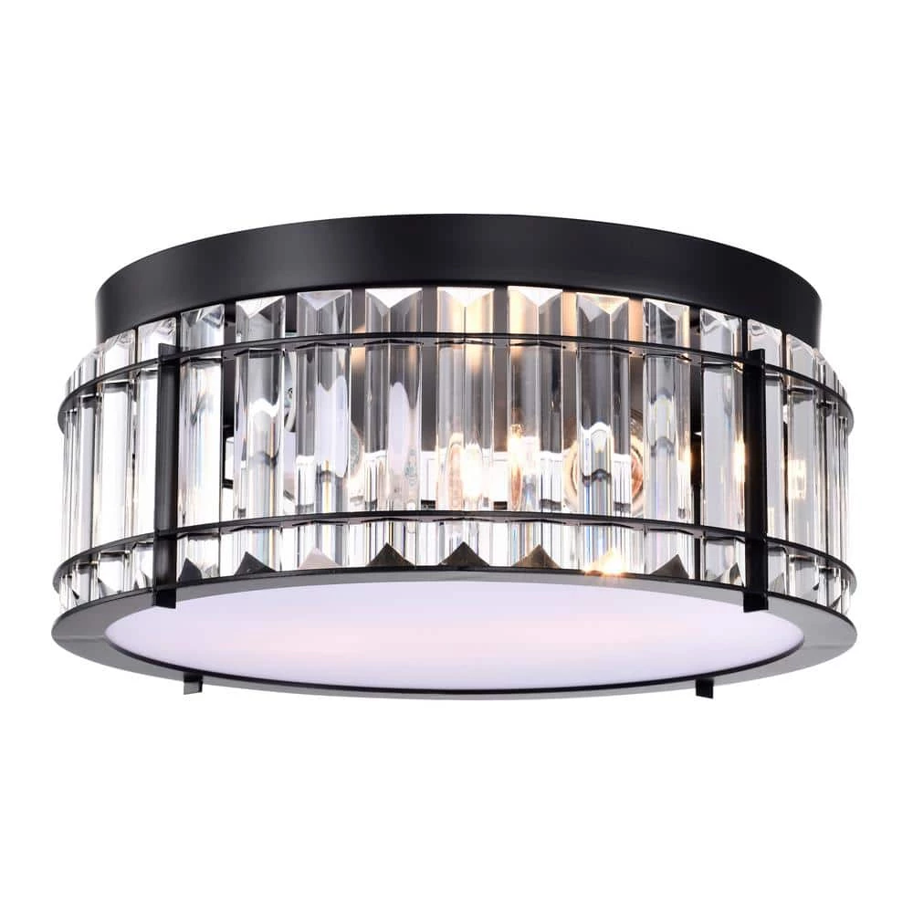 Kiyoko 12 in. 2-Light Indoor Matte Black Flush Mount with Light Kit by Warehouse of Tiffany 7 Kiyoko 12 in. 2-Light Indoor Matte Black Flush Mount with Light Kit by Warehouse of Tiffany - Image 5