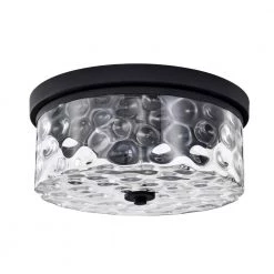 Moira 12 in. 2-Light Indoor Matte Black Finish Flush Mount with Light Kit by Warehouse of Tiffany -Warehouse of Tiffany Shop matte black warehouse of tiffany flush mount lights 3004 2fma c3 1000