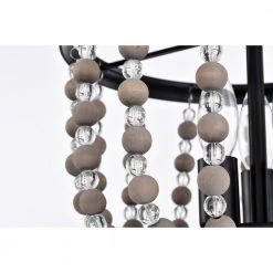 Valentina 12 in. Bohemian Bead Semi Flush Mount 3-Light by Warehouse of Tiffany -Warehouse of Tiffany Shop matte black warehouse of tiffany flush mount lights cd019 3mb 44 1000