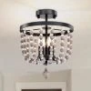 Valentina 12 in. Bohemian Bead Semi Flush Mount 3-Light by Warehouse of Tiffany -Warehouse of Tiffany Shop matte black warehouse of tiffany flush mount lights cd019 3mb 64 1000