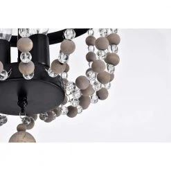 Valentina 12 in. Bohemian Bead Semi Flush Mount 3-Light by Warehouse of Tiffany -Warehouse of Tiffany Shop matte black warehouse of tiffany flush mount lights cd019 3mb 76 1000