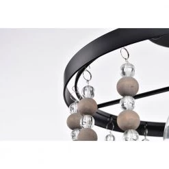 Valentina 12 in. Bohemian Bead Semi Flush Mount 3-Light by Warehouse of Tiffany -Warehouse of Tiffany Shop matte black warehouse of tiffany flush mount lights cd019 3mb a0 1000