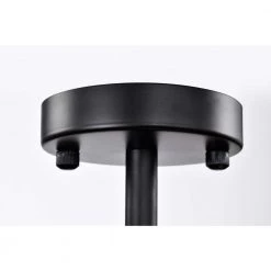 Theofy 18 in. 3-Light Indoor Matte Black Finish Semi-Flush Mount Ceiling Light with Light Kit by Warehouse of Tiffany -Warehouse of Tiffany Shop matte black warehouse of tiffany flush mount lights cd030 3bl 1f 1000