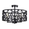 Theofy 18 in. 3-Light Indoor Matte Black Finish Semi-Flush Mount Ceiling Light with Light Kit by Warehouse of Tiffany