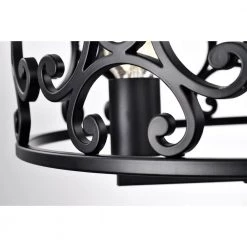 Theofy 18 in. 3-Light Indoor Matte Black Finish Semi-Flush Mount Ceiling Light with Light Kit by Warehouse of Tiffany -Warehouse of Tiffany Shop matte black warehouse of tiffany flush mount lights cd030 3bl fa 1000