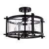 Sania 11 in. 4-Light Indoor Matte Black Semi-Flush Mount Light with Light Kit by Warehouse of Tiffany -Warehouse of Tiffany Shop matte black warehouse of tiffany flush mount lights cm242 4mc 64 1000