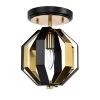 Felicia 8 in. 1-Light Indoor Matte Black and Gold Semi-Flush Mount Ceiling Light with Light Kit and Remote by Warehouse of Tiffany -Warehouse of Tiffany Shop matte black warehouse of tiffany flush mount lights fc10007 1nb 64 1000