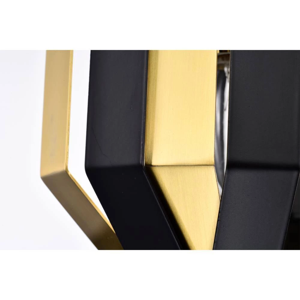 Felicia 8 in. 1-Light Indoor Matte Black and Gold Semi-Flush Mount Ceiling Light with Light Kit and Remote by Warehouse of Tiffany 10 Felicia 8 in. 1-Light Indoor Matte Black and Gold Semi-Flush Mount Ceiling Light with Light Kit and Remote by Warehouse of Tiffany - Image 8