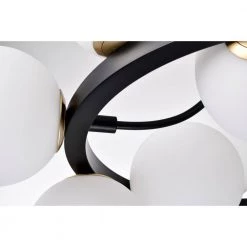 Coraline 30 in. 12-Light Indoor Matte Black Finish Flush Mount Chandelier with Light Kit by Warehouse of Tiffany -Warehouse of Tiffany Shop matte black warehouse of tiffany flush mount lights fd10017 12kb 1d 1000