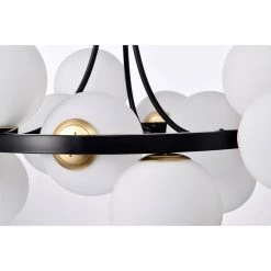 Coraline 30 in. 12-Light Indoor Matte Black Finish Flush Mount Chandelier with Light Kit by Warehouse of Tiffany -Warehouse of Tiffany Shop matte black warehouse of tiffany flush mount lights fd10017 12kb fa 1000