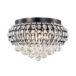 Alysha 10 in. 4-Light Indoor Matte Black Finish Flush Mount Light with Light Kit by Warehouse of Tiffany