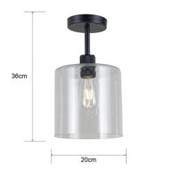 Rowe 14.2 in. 1-Light Matte Black Semi-Flush Indoor Mount Light with Light Kit by Warehouse of Tiffany -Warehouse of Tiffany Shop matte black warehouse of tiffany flush mount lights wsd053 c3 1000