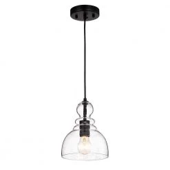 Nefelt 1-Light Matte Black Pendant by Warehouse of Tiffany