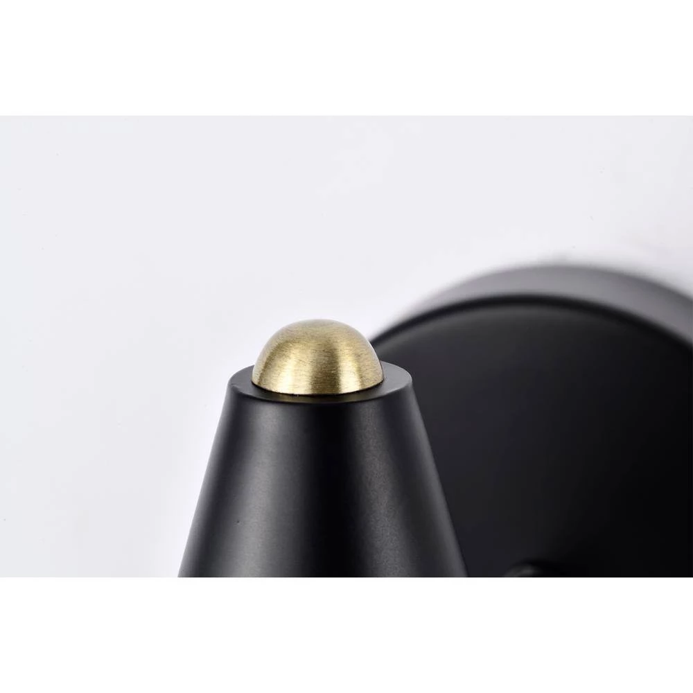 Latier 9 in. 1-Light Indoor Matte Black Finish Wall Sconce with Light Kit by Warehouse of Tiffany 9 Latier 9 in. 1-Light Indoor Matte Black Finish Wall Sconce with Light Kit by Warehouse of Tiffany - Image 7