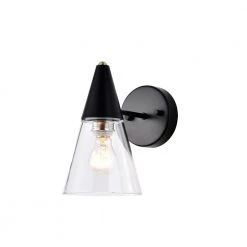 Latier 9 in. 1-Light Indoor Matte Black Finish Wall Sconce with Light Kit by Warehouse of Tiffany 16 Latier 9 in. 1-Light Indoor Matte Black Finish Wall Sconce with Light Kit by Warehouse of Tiffany -Warehouse of Tiffany Shop matte black warehouse of tiffany vanity lighting fw10025 1kb 4f 1000