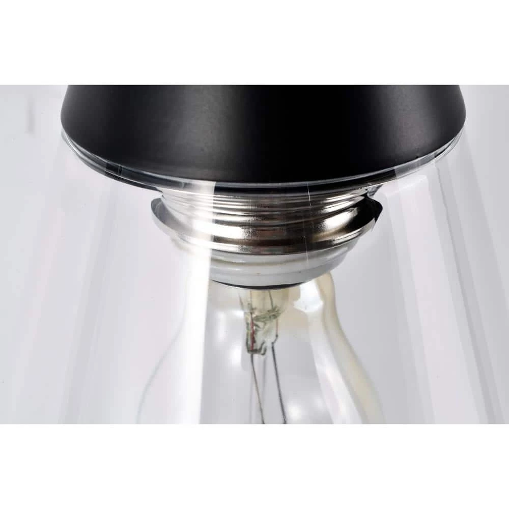 Latier 9 in. 1-Light Indoor Matte Black Finish Wall Sconce with Light Kit by Warehouse of Tiffany 4 Latier 9 in. 1-Light Indoor Matte Black Finish Wall Sconce with Light Kit by Warehouse of Tiffany - Image 2