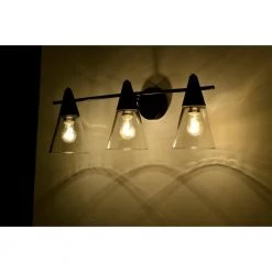 Latilala 29 in. 3-Light Indoor Matte Black Wall Sconce with Light Kit by Warehouse of Tiffany -Warehouse of Tiffany Shop matte black warehouse of tiffany vanity lighting fw10025 3kb 1f 1000