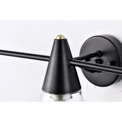 Latilala 29 in. 3-Light Indoor Matte Black Wall Sconce with Light Kit by Warehouse of Tiffany -Warehouse of Tiffany Shop matte black warehouse of tiffany vanity lighting fw10025 3kb a0 1000