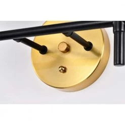 Trinity 14 in. 2-Light Indoor Matte Black and Brass Finish Wall Sconce with Light Kit by Warehouse of Tiffany -Warehouse of Tiffany Shop matte black warehouse of tiffany wall sconces 3003 2w 44 1000