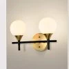 Trinity 14 in. 2-Light Indoor Matte Black and Brass Finish Wall Sconce with Light Kit by Warehouse of Tiffany -Warehouse of Tiffany Shop matte black warehouse of tiffany wall sconces 3003 2w 64 1000