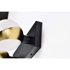 Duo 14 in. 2-Light Indoor Matte Black and Matte Gold Wall Sconce with Light Kit by Warehouse of Tiffany -Warehouse of Tiffany Shop matte black warehouse of tiffany wall sconces 3008 2wa 1d 1000