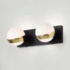 Duo 14 in. 2-Light Indoor Matte Black and Matte Gold Wall Sconce with Light Kit by Warehouse of Tiffany -Warehouse of Tiffany Shop matte black warehouse of tiffany wall sconces 3008 2wa 64 1000