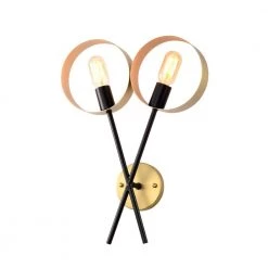 2-Light Matte Black Shahar 14 in. Modern Wall Scone by Warehouse of Tiffany -Warehouse of Tiffany Shop matte black warehouse of tiffany wall sconces wd026 2c 4f 1000