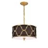 Marcelo 43 in. 3-Light Indoor Matte Gold and Black Finish Chandelier with Light Kit by Warehouse of Tiffany