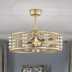 Randy 28 in. 4-Light Indoor Matte Gold Finish Ceiling Fan with Light Kit by Warehouse of Tiffany