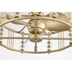 Randy 28 in. 4-Light Indoor Matte Gold Finish Ceiling Fan with Light Kit by Warehouse of Tiffany -Warehouse of Tiffany Shop matte gold warehouse of tiffany ceiling fans with lights dw01w55mg 76 1000