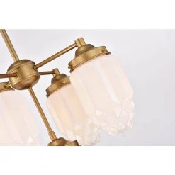 Kit 16.8 in. 5-Light Indoor Matte Gold Chandelier with Light Kit by Warehouse of Tiffany -Warehouse of Tiffany Shop matte gold warehouse of tiffany chandeliers 2006 5p 1f 1000