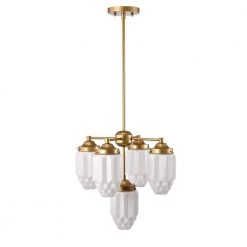 Kit 16.8 in. 5-Light Indoor Matte Gold Chandelier with Light Kit by Warehouse of Tiffany -Warehouse of Tiffany Shop matte gold warehouse of tiffany chandeliers 2006 5p 44 1000