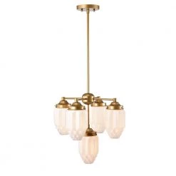 Kit 16.8 in. 5-Light Indoor Matte Gold Chandelier with Light Kit by Warehouse of Tiffany