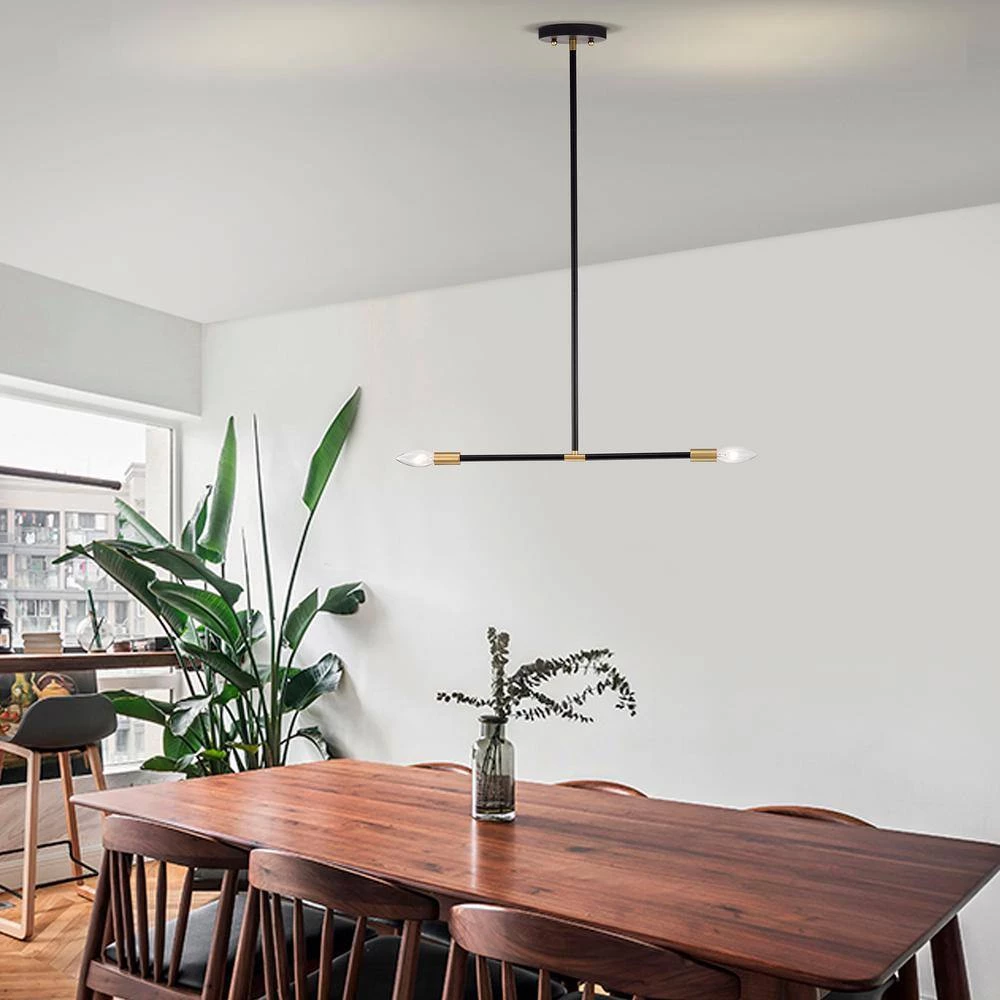 Cari 0.75 in. 2-Light Indoor Matte Gold Chandelier with Light Kit by Warehouse of Tiffany 8 Cari 0.75 in. 2-Light Indoor Matte Gold Chandelier with Light Kit by Warehouse of Tiffany - Image 6