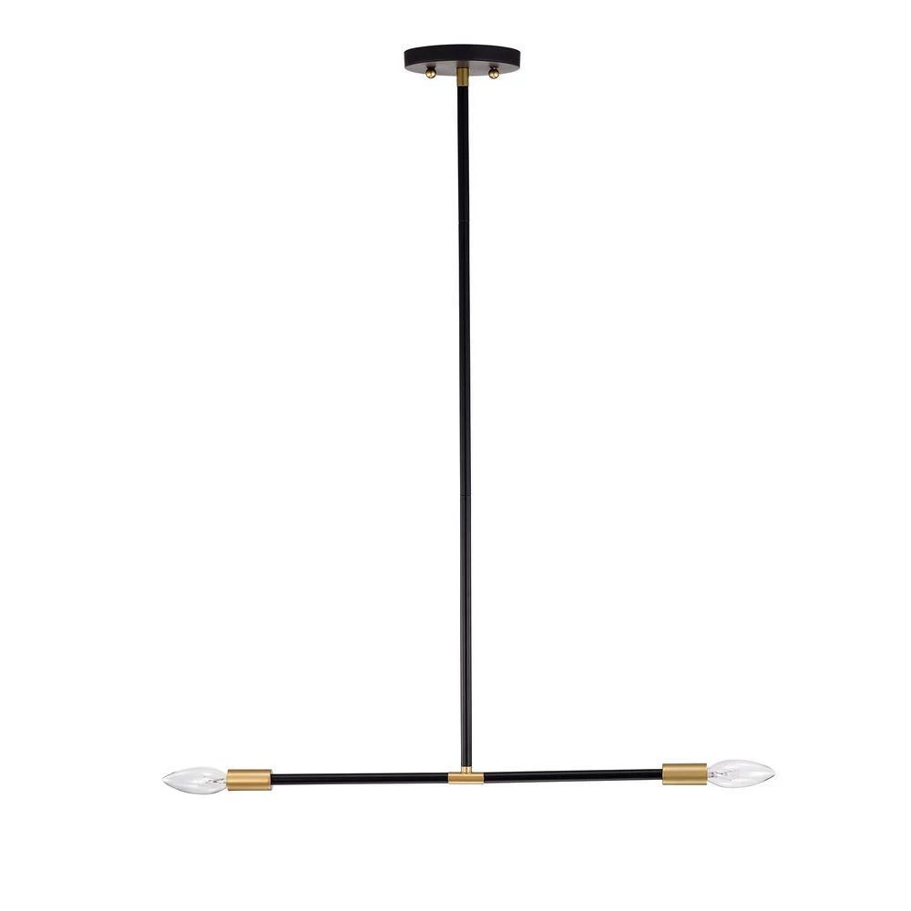 Cari 0.75 in. 2-Light Indoor Matte Gold Chandelier with Light Kit by Warehouse of Tiffany 7 Cari 0.75 in. 2-Light Indoor Matte Gold Chandelier with Light Kit by Warehouse of Tiffany - Image 5