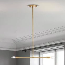 Collin 0.75 in. 2-Light Indoor Matte Gold Chandelier with Light Kit by Warehouse of Tiffany -Warehouse of Tiffany Shop matte gold warehouse of tiffany chandeliers 2008 2pb 4f 1000