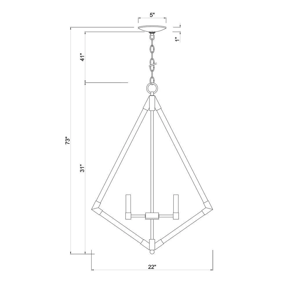 Kara 22 in. 4-Light Indoor Matte Gold Chandelier with Light Kit by Warehouse of Tiffany 4 Kara 22 in. 4-Light Indoor Matte Gold Chandelier with Light Kit by Warehouse of Tiffany - Image 2