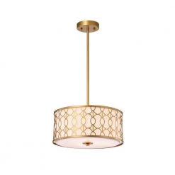 Corrigan 3-Light Matte Gold Indoor Chandelier with Light Kit by Warehouse of Tiffany