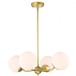 Dioneesha 47 in. 4-Light Indoor Matte Gold Finish Chandelier with Light Kit by Warehouse of Tiffany
