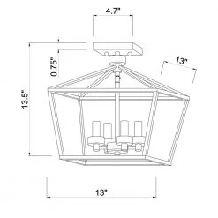 Jimmi 13 in. 4-Light Indoor Matte Gold Semi-Flush Mount Ceiling Light with Light Kit by Warehouse of Tiffany -Warehouse of Tiffany Shop matte gold warehouse of tiffany flush mount lights 2018 4sf c3 1000