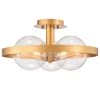 Lerryn 9 in. 3-Light Indoor Matte Gold Finish Semi-Flush Mount Ceiling Light with Light Kit by Warehouse of Tiffany -Warehouse of Tiffany Shop matte gold warehouse of tiffany flush mount lights cm215 3mg 64 1000