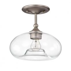 Amin 11 in. 1-Light Indoor Matte Satin Semi-Flush Mount Ceiling Light with Light Kit by Warehouse of Tiffany -Warehouse of Tiffany Shop matte satin warehouse of tiffany flush mount lights hm005 1ni 44 1000