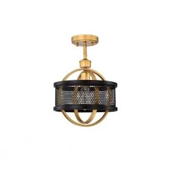 Bret 15.4 in. 1-Light Indoor Multi-Colored Finish Semi-Flush Mount Light with Light Kit by Warehouse of Tiffany