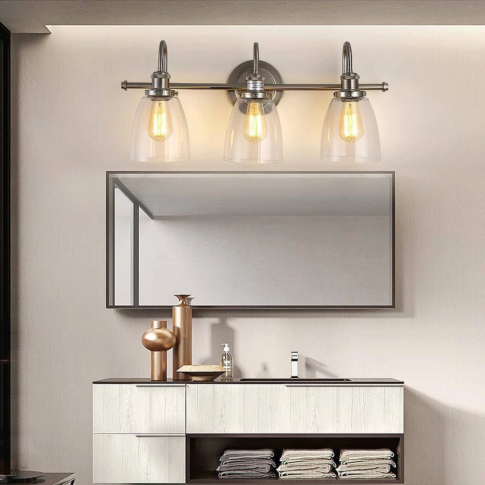 Annha 11 in. 3-Light Indoor Sand Nickel Finish Wall Sconce with Light Kit by Warehouse of Tiffany 6 Annha 11 in. 3-Light Indoor Sand Nickel Finish Wall Sconce with Light Kit by Warehouse of Tiffany - Image 4