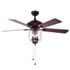 Tibwald 52 in. Indoor Bronze Ceiling Fan with Light Kit by Warehouse of Tiffany -Warehouse of Tiffany Shop oil rubbed bronze warehouse of tiffany ceiling fans with lights cfl8205orb 64 1000
