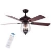 Tibwald 52 in. Indoor Oil Rubbed Bronze Remote Controlled Ceiling Fan with Light Kit by Warehouse of Tiffany -Warehouse of Tiffany Shop oil rubbed bronze warehouse of tiffany ceiling fans with lights cfl8205remoorb 64 1000