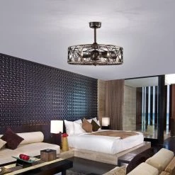 Cree 28 in. 6-Light Indoor Oil-Rubbed Bronze Finish Ceiling Fan with Light Kit by Warehouse of Tiffany -Warehouse of Tiffany Shop oil rubbed bronze warehouse of tiffany ceiling fans with lights dw01w60ac 31 1000