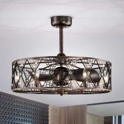 Cree 28 in. 6-Light Indoor Oil-Rubbed Bronze Finish Ceiling Fan with Light Kit by Warehouse of Tiffany