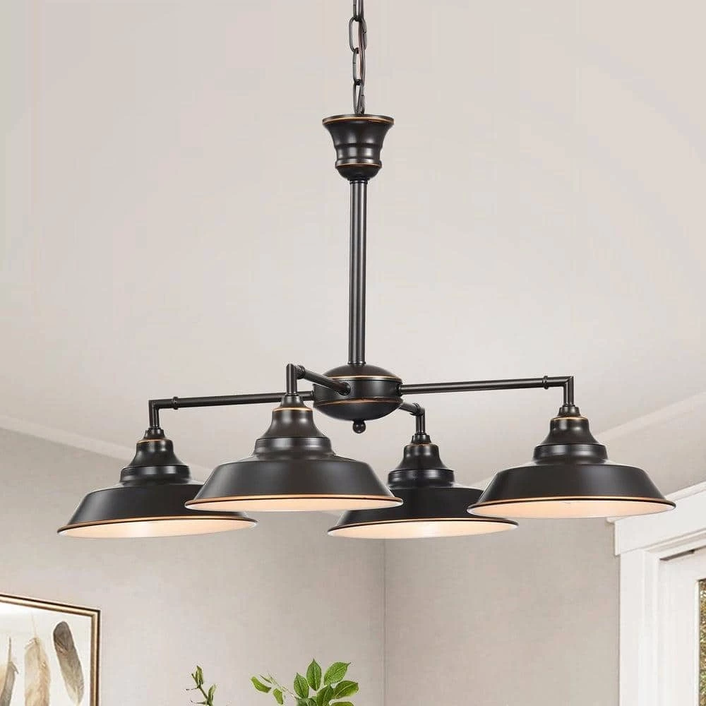 Pablow 46 in. 4-Light Indoor Oil Rubbed Bronze Finish Chandelier with Light Kit by Warehouse of Tiffany 4 Pablow 46 in. 4-Light Indoor Oil Rubbed Bronze Finish Chandelier with Light Kit by Warehouse of Tiffany - Image 2