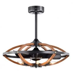 Dariin 28.3 in. 6-Light Indoor Matte Black Finish Ceiling Fan with Light Kit and Remote Included by Warehouse of Tiffany -Warehouse of Tiffany Shop oil rubbed finish warehouse of tiffany ceiling fans with lights dl03p02is 4f 1000
